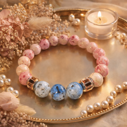 Bracelet “Soft Contrast” (Marble & Blue Granite)