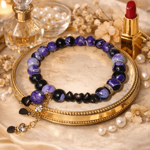 A bracelet made of agate and hematite