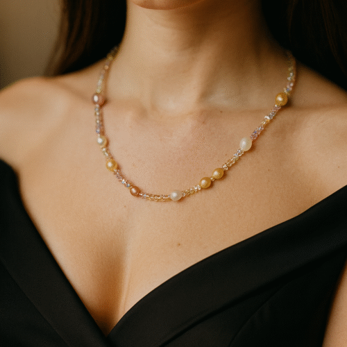 Necklace Australian Crystal + Freshwater Pearl