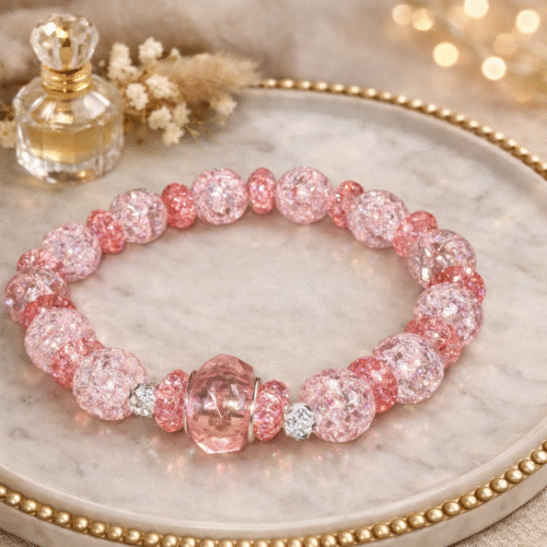 pink crackle quartz symbol of love and tenderness