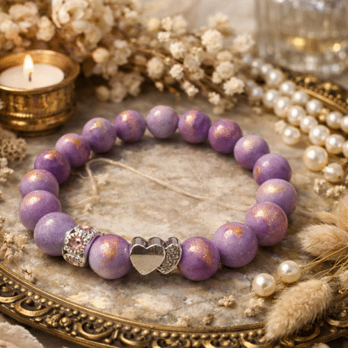 Bracelet “Lavender Gold” | Dyed Quartz